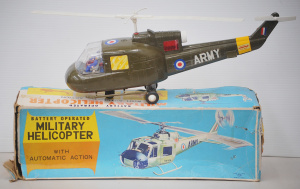 Lot 162 - Vintage boxed Japanese Kids Toy - Military Helicopter - Batt Op, auto