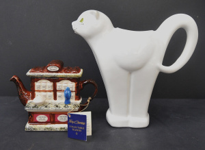 Lot 193 - 2 pces Vintage including Carlton Ware Stylised Cat Jug 22cm H & E