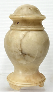 Lot 205 - Vintage alabaster Pot Pouri vessel - approx 22 cms H - marks to base