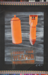 Artist Unknown - Framed Modern Graph Art Mixed Media - Choose your Weapon - Sign