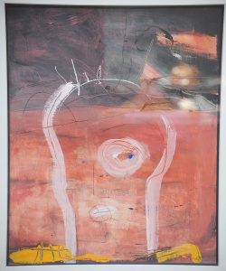 Artist Unknown Framed Modernist Oil Painting - Portrait - signed lower right but