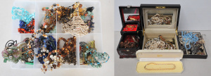 Group Costume Jewellery inc 2 x Jewellery Lacquer Jewellery boxes & contents