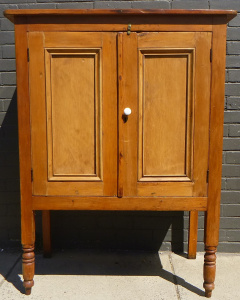 Lot 6 - Edwardian pine closed sided meat safe - 138cm H