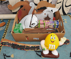 Lot 16 - Lot of Vintage Kids Toys & Items incl Vintage Stencils & Decora