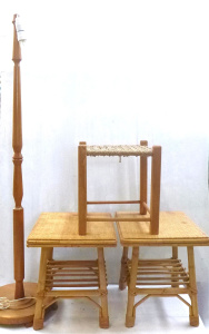 Lot 95 - 4 pces Occasional furniture inc pair Donalds Caneware Glenhuntly cane s