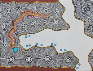 Lot 99 - Greg Peterson (1963 - ) Large Aboriginal Oil Painting on Canvas - Untit