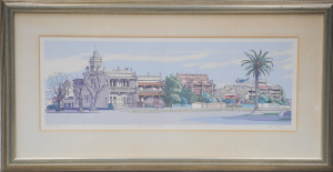 Lot 101 - Bill Walls (1940 - ) Large framed Colour Screenprint - St Vincents Pla