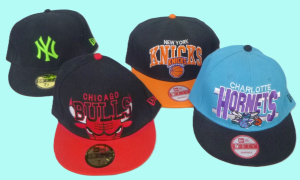 Lot 125 - 4 x as new New Era 59Fifty caps inc NBA (NY Kicks, Chicago Bulls, Char