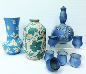 Lot 131 - Group lot of Mid Century Australian and Continental Pottery inc, blue