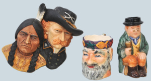 Lot 145 - 3 x items - Bossons Col Custer & Chief Sitting Bull wall plaque, S