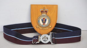 Lot 151 - 2 x RAF Items - vintage Hand painted Wall Plaque for Bomber Command 'S