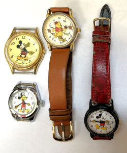 Lot 158 - 4 x vintage wrist watches - 3 x Mickey Mouse incl Lorus, one works &am