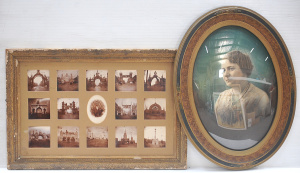 2 x Framed pces inc Set of 14 c1901 Melbourne Federation Arches Photos - Princes