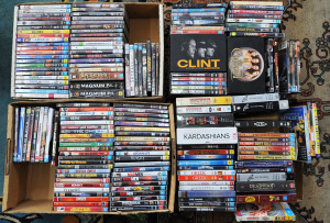 4 x Boxes of Mixed DVD TV Box Sets & Movies incl The Wire Box Set, Charmed B