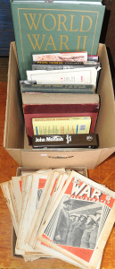 Box Lot of Vintage Military Photo Books & Ephemera incl Collection of The Wa