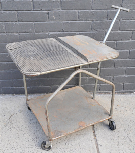 Unusual Vintage Metal Auto Trolley w Adjustable Handle