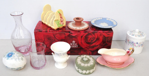 Group lot of English items inc Wedgwood Jasperware & China, Royal Winton Pet
