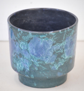 Mid Century West German Blue glaze Planter 15cm H