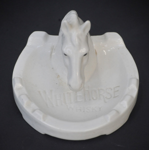 Vintage Japanese ceramic White Horse Figural Ashtray