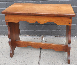 Lot 002 - Arts and Crafts blackwood stool - 61cm W