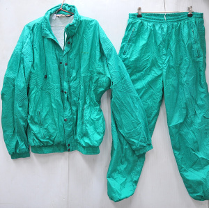Lot 017 - 1980s Green Parachute track suit by Athletica, L size