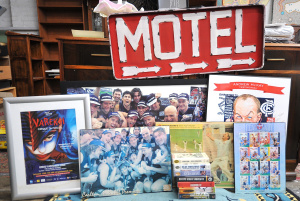 Lot 020 - Lot of Footy Items incl VHS Tapes, Framed Photographs, Framed Prints e