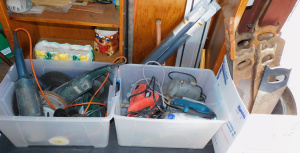 Lot 025 - 3 x boxes Tools & Hardware - Mutabo & Bosch Grinders w heaps v