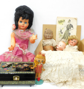 Lot 056 - Group Lot inc, Vintage Dolls inc, 2 x C1900 Armand Marseilles Bisque