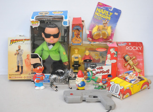 Lot 059 - Box lot of Vintage Mixed Kids Toys & Games incl NAMCO Playstation