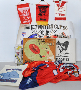Lot 076 - Lot of Vintage Football Ephemera & Items incl Boxed Australian Rul