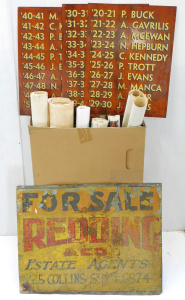 Lot 084 - Mixed Lot inc Vintage Tin Sign Redding & Co Estate Agents - 25 Col