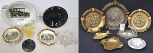 Lot 093 - Box lot vintage Glass, Ceramic & Metal Ashtrays inc Metal Italian