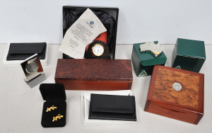 Lot 099 - Group lot Australian Themed boxed items inc Bekross Lidded boxes, Muse