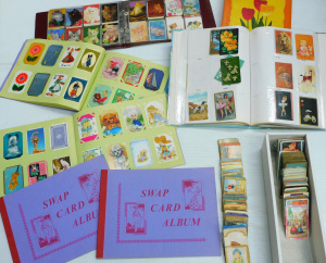 Lot 100 - Group lot of Swap Card Albums and Swap cards inc, large quantity of Co