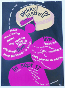 Lot 101 - Original Screen Printed Music Poster for Pickled Pye Festival Fri Sept