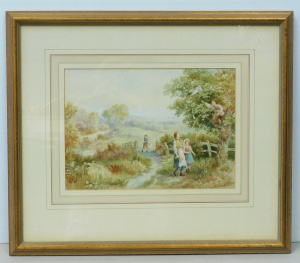 Lot 107 - Miles Birket Foster (British, 1825 - 1899) Gilt framed Watercolour - G