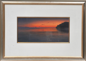 Lot 113 - David Brayshaw (1960 - ) Gilt Framed oil Painting under Glass - Sunset