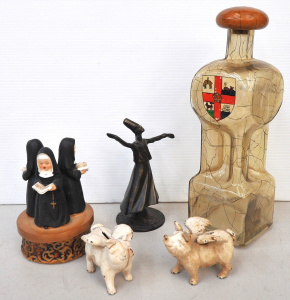 Lot 143 - Small Lot of Mixed Items incl 2 x Metal flying Pig Money Boxes, Unusua