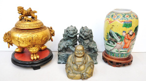 Lot 151 - Small Lot of Oriental Items incl Brass Budha, Ceramic Japanese Vase, P