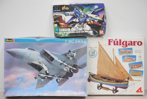 Lot 152 - 3 x Boxed Model Kits inc,144 Gundam Amazing Exia by Bandai, Revell F-1