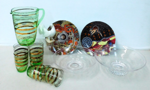 Lot 159 - Mixed group lot - China & Glass - Retro 1960s Green Glass Lemonade