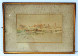 Lot 163 - Vintage framed watercolour by L Doran (signed lower left) depicting th