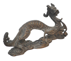 Lot 172 - Small Vintage Bronze Oriental Dragon Figure - Approx 9cm H