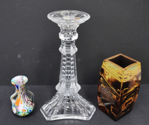 Lot 195 - 3 x Vintage Glas items incl, C1900 Art Nouveau Czech Josef Ridel Lith