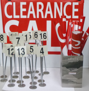 Mixed Items incl Sale & Clearance Sale Posters & Table Number for Restau