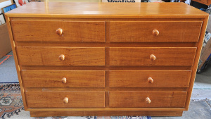 Lot 2 - Mid Century Modern Low Boy Chest of Drawers - Tasmanian Oak fronts to dr