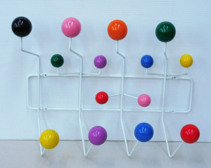 Lot 6 - Retro repro Eames style Hang It All wall mounted coat rack - 46cm W
