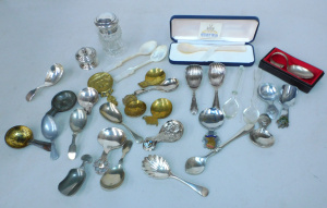 Lot 29 - Group of tea caddy spoons and others inc branded Maypole, 3 Capital T's