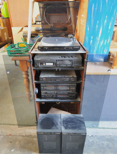 Lot 36 - Vintage Pioneer Stereo System in Cabinet incl PL-X77Z Turntable, PD-MU2