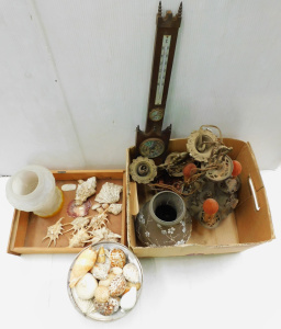 Lot 46 - 2 x Boxes Mixed inc Vintage Case metal light with orange candle flame g